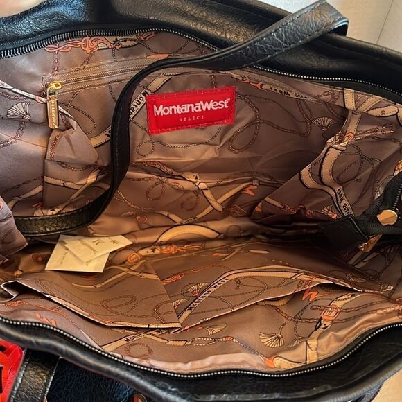 Montana West Black Stripe Women's Shoulder Bag - Picture 5 of 6